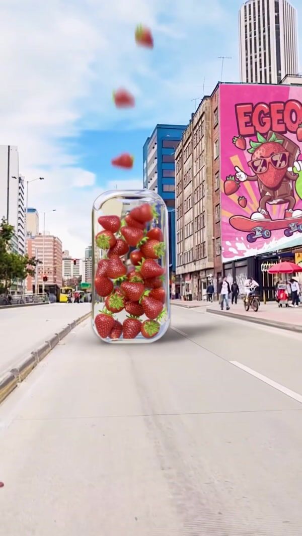O Boticário Giant Strawberries and Chocolate Syrup Fill Giant Bottle