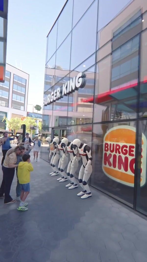 Burger King Robots Holding Take Away Bags