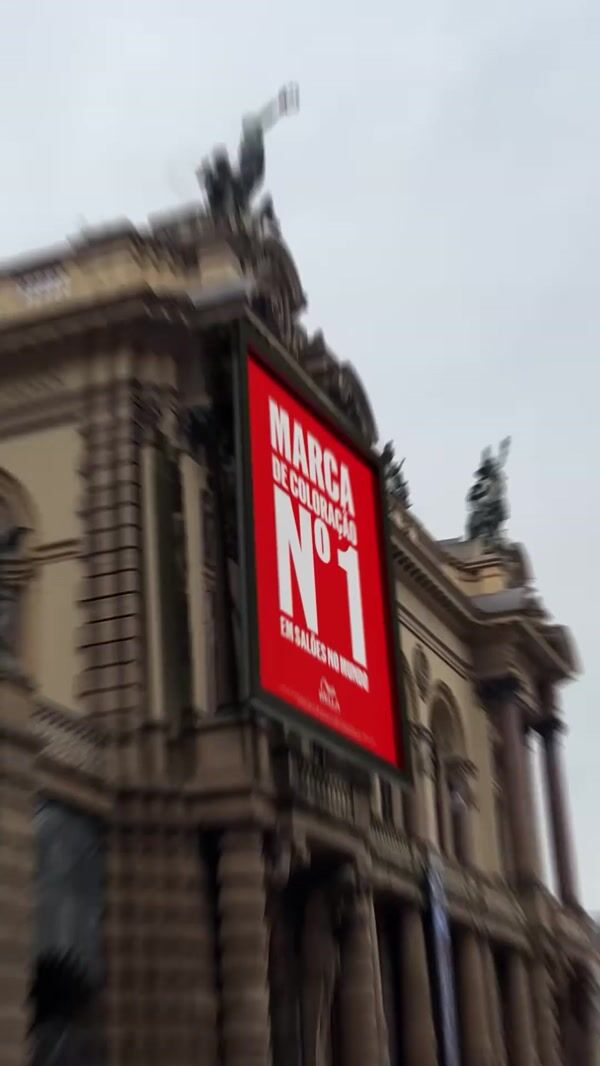 Wella Professionals Red Billboards on São Paulo Buildings