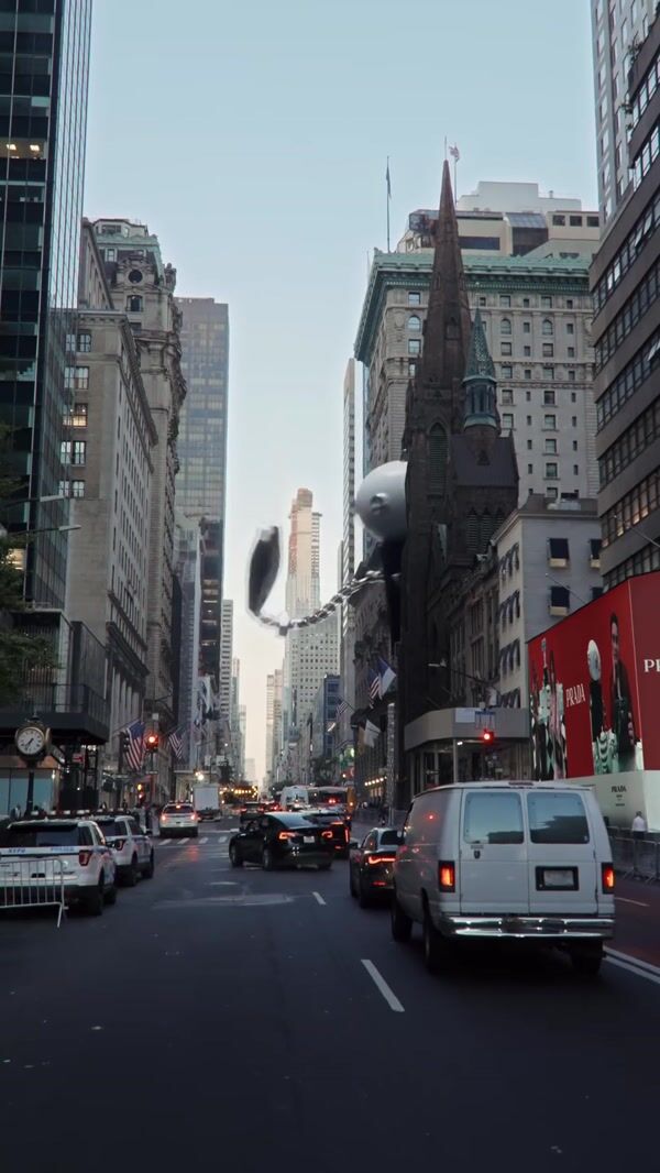 Prada Robot Tiptoes Through NYC Avenue