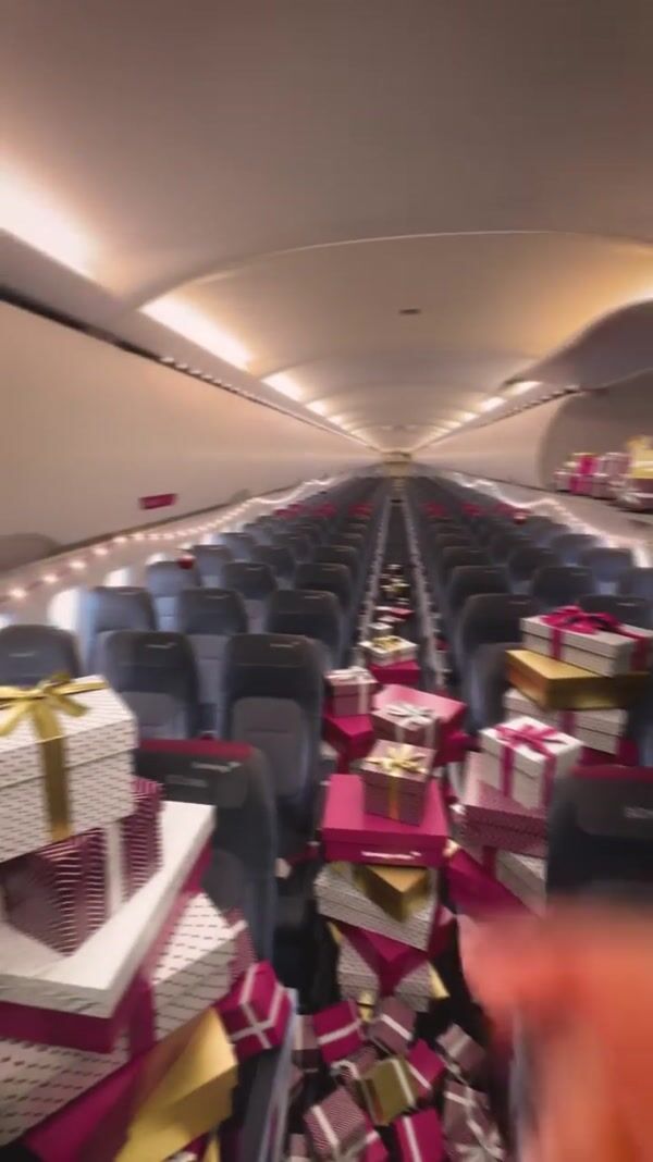 Eurowings Airplane Overflowing with Gifts