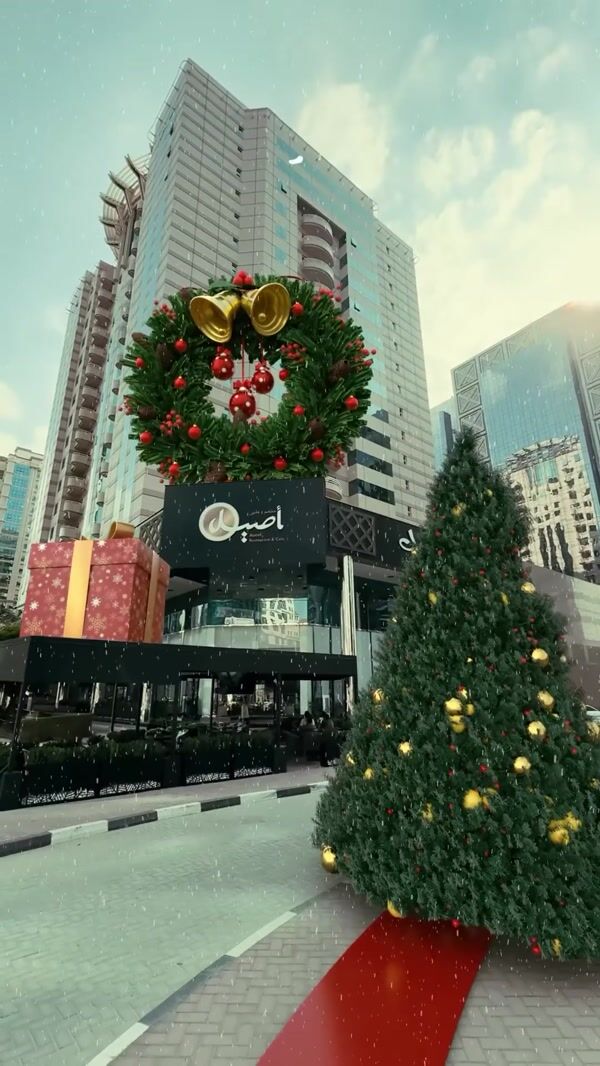 Aseel Restaurant Christmas Decor Above Cafe
