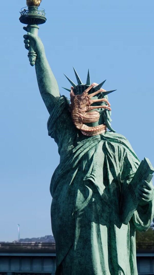 Disney Plus Alien Covers Statue Faces