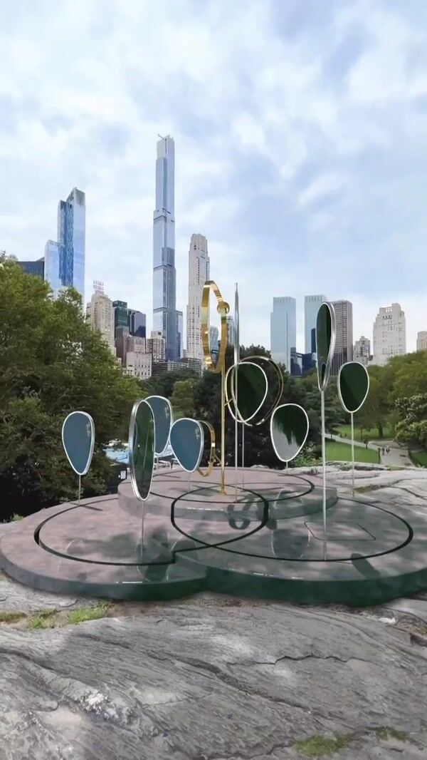 Ray-Ban Lenses on Poles at Central Park