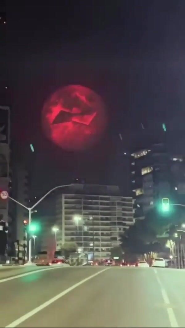 Budweiser Logo on Red Full Moon in Brazil
