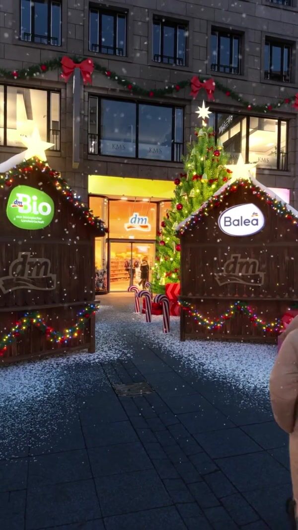 DM Christmas Pop-Up Huts Open Outside Store