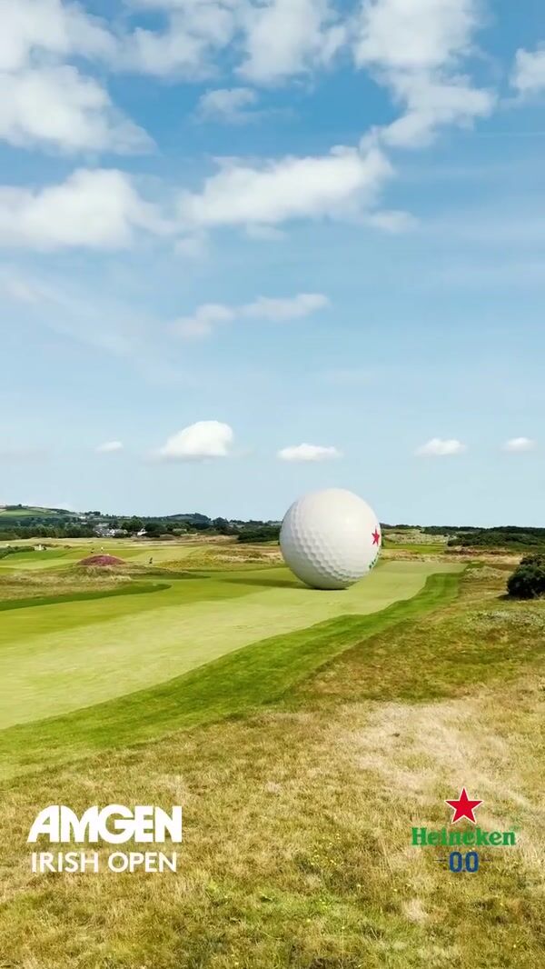 Heineken Golf Ball Bumps on Pint of Beer
