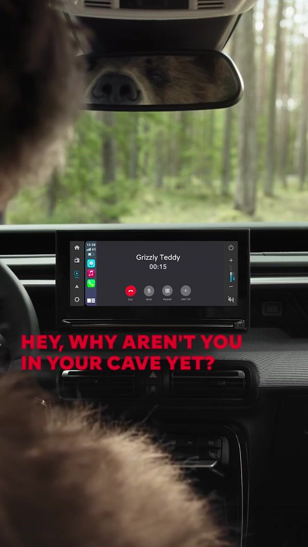 Citroën Grizzly Bear Makes Call Inside the Car