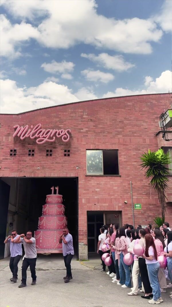 Milagros Giant Cake Lighted by Giant Matchstick