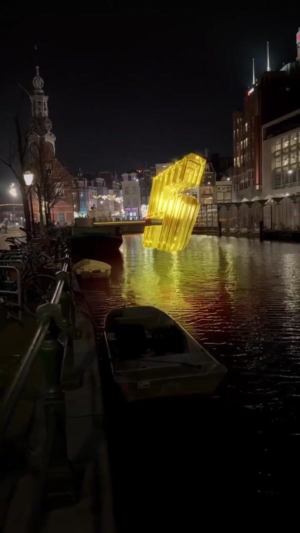 Renault Massive Gold Number 5 Over Amsterdam Canals