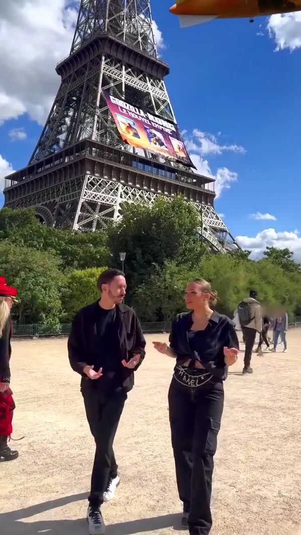 Warner Bros Godzilla X Kong Blimps Over Eiffel Tower
