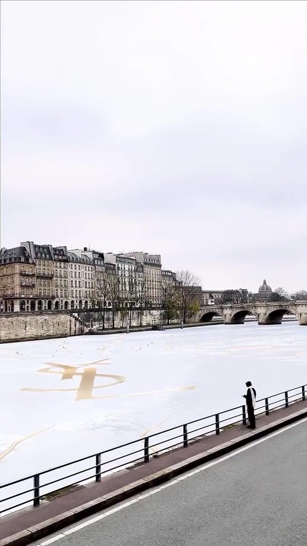 L'Oréal Groupe Beauty Products Ice Blocks on Paris River