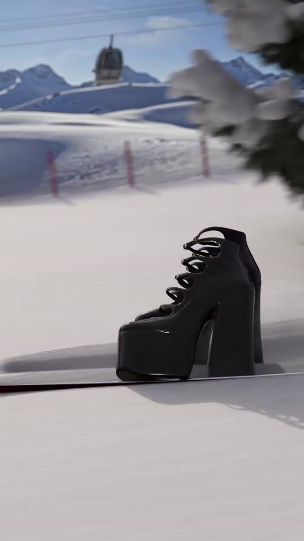 Marc Jacobs Black Boots Skiing at Snow
