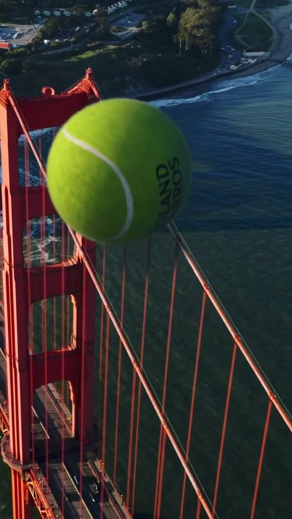 WBD Roland Garros Giant Tennis Ball Across Landmarks