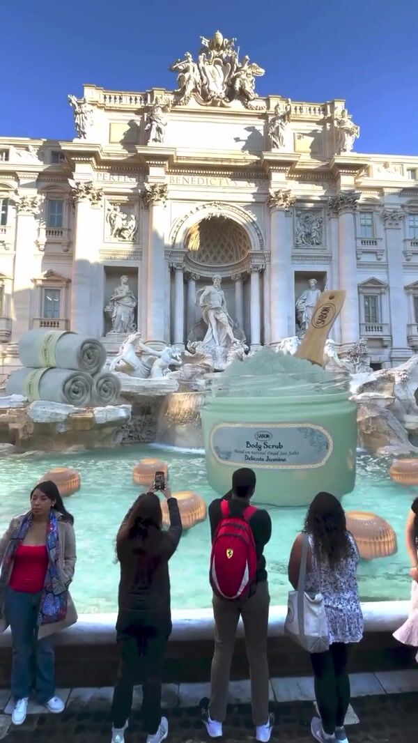 SABON Body Scrub Installation on Fountain