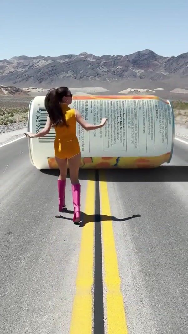 Free AF Woman Chasing Cocktail Can