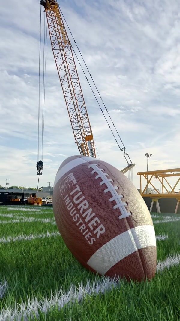 Turner Industries Crane Kicks Giant Football