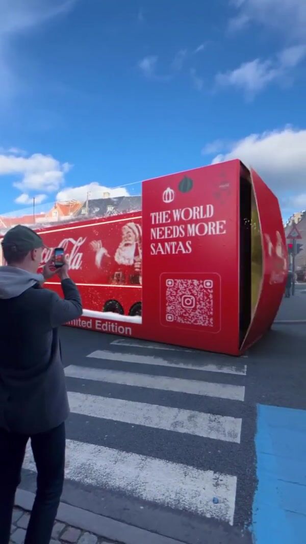 Coca-Cola Giant Christmas Gift Box Reveals Red Truck