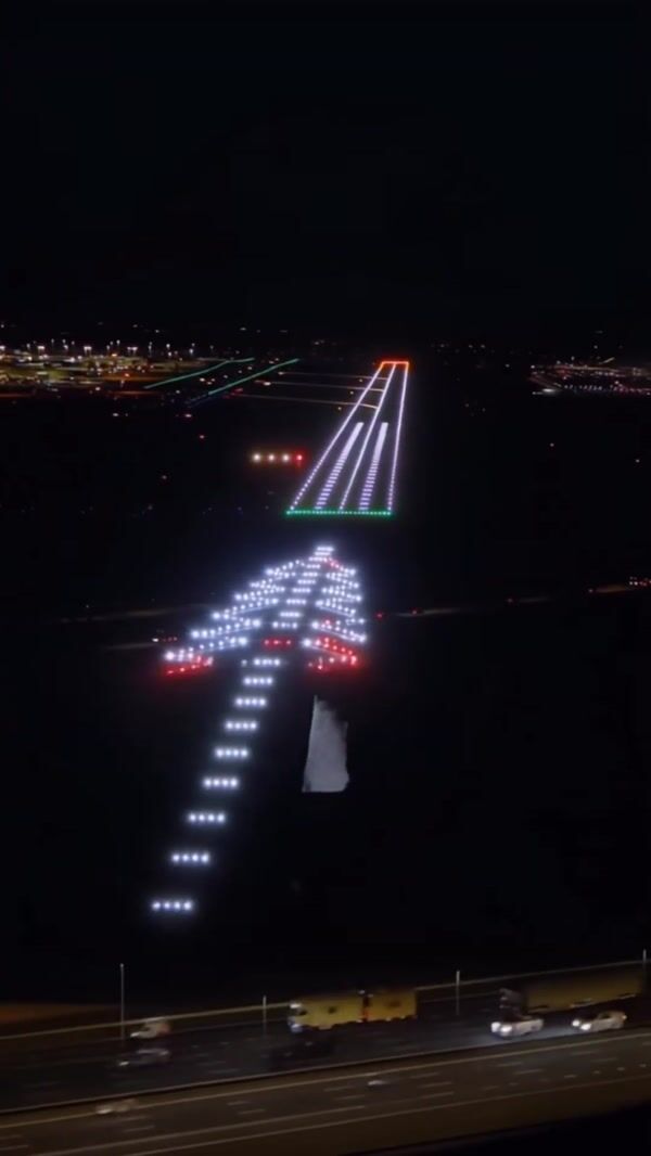 Amsterdam Airport Schiphol Christmas Lights on Runway