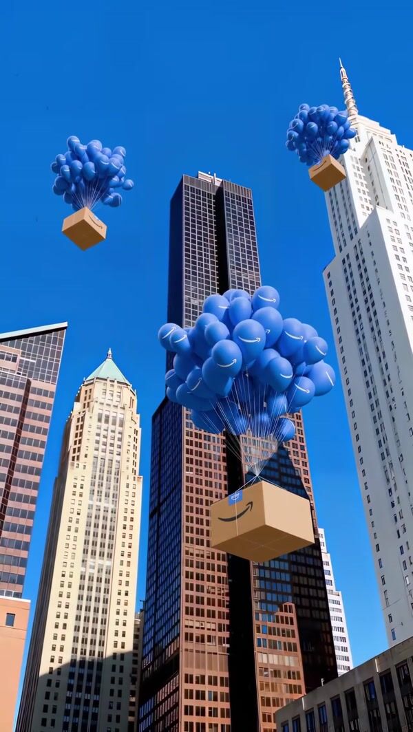 Amazon Balloons Deliver Packages