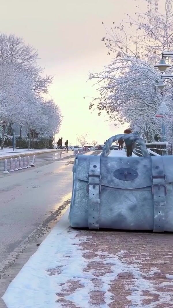 Mulberry Giant Bag Melts on Sidewalk