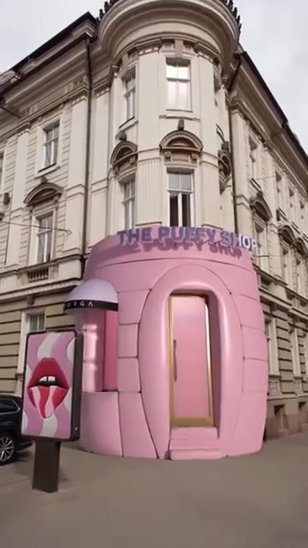 Burga Store Entrance Inflates like Puffer Jacket
