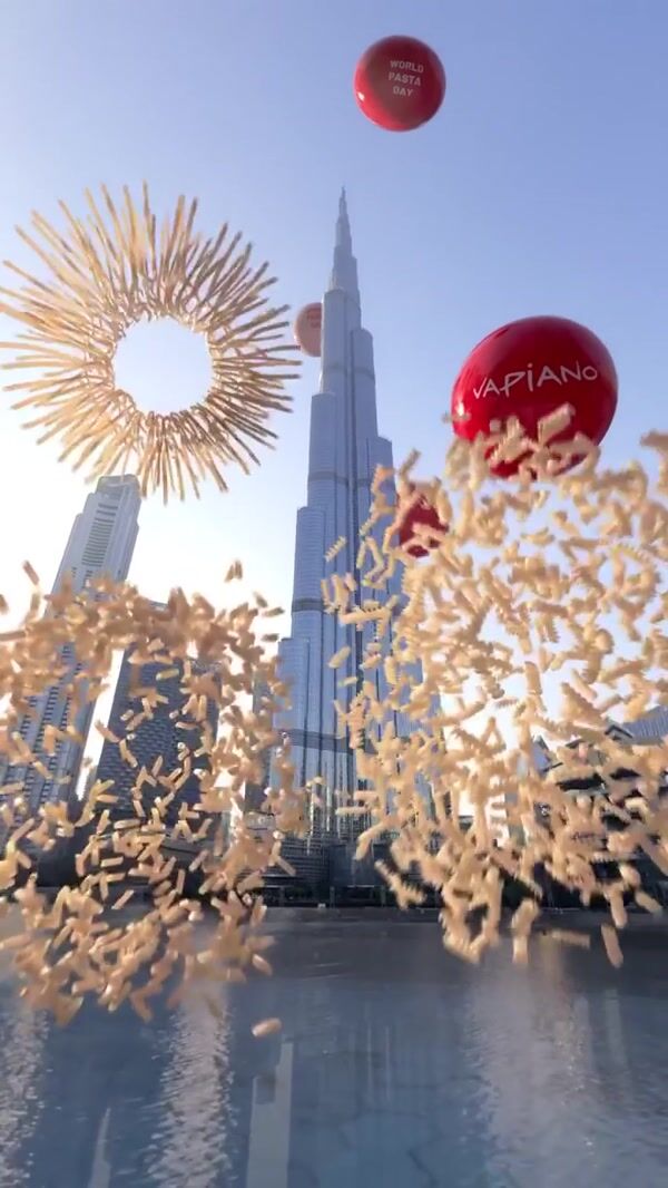 Vapiano Pasta Pops from Floating Balloons in Dubai