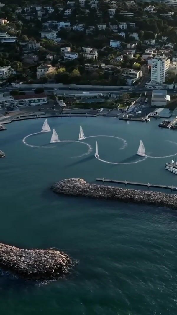 Ville de Marseille Sailboats Forming Olympic Logo