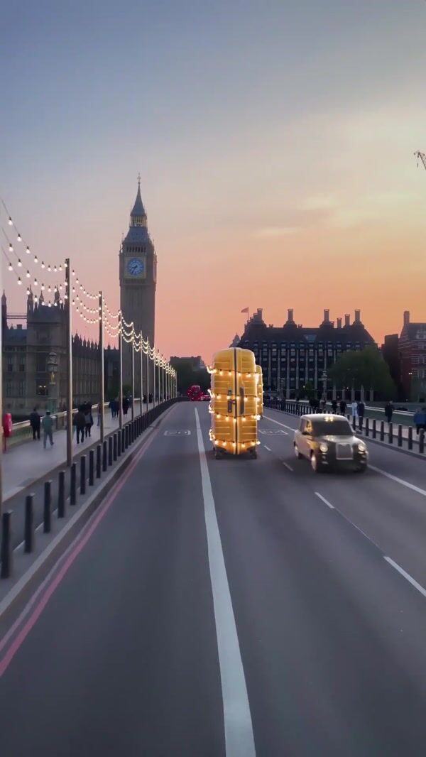 Samsonite Suitcases Wrapped in Lights