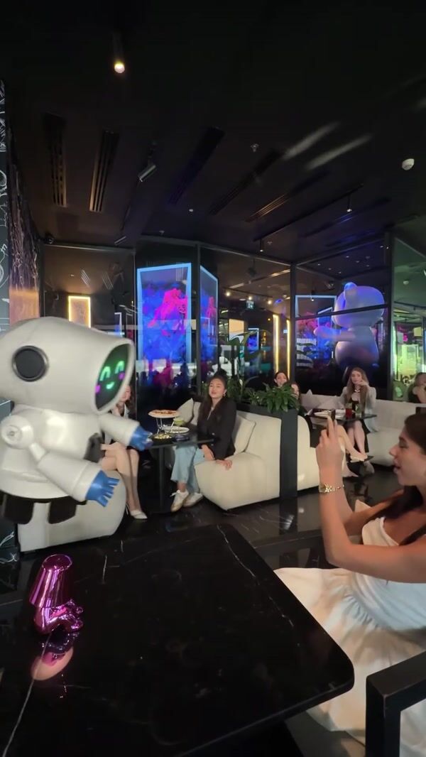 Amaya Dubai Flying Robot Servers Taking Orders