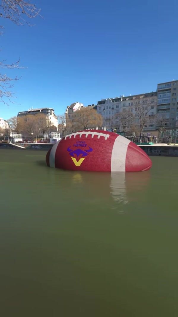 Vienna Vikings Football Floating on Canal