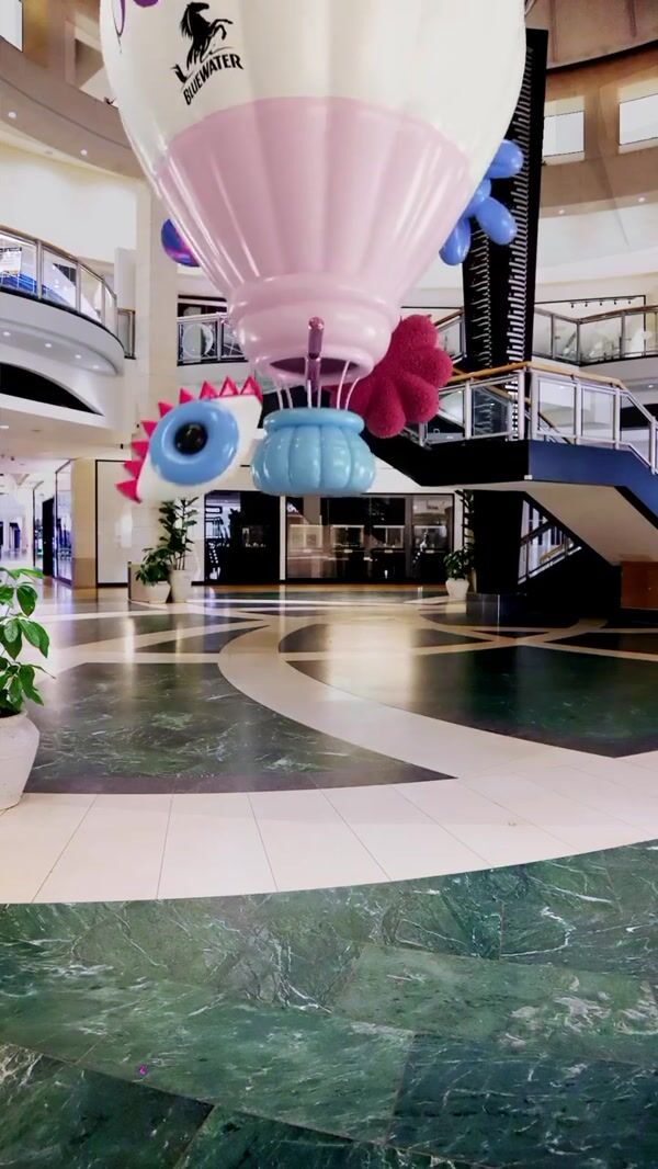 Benefit Hot Air Balloon Descends Inside the Mall