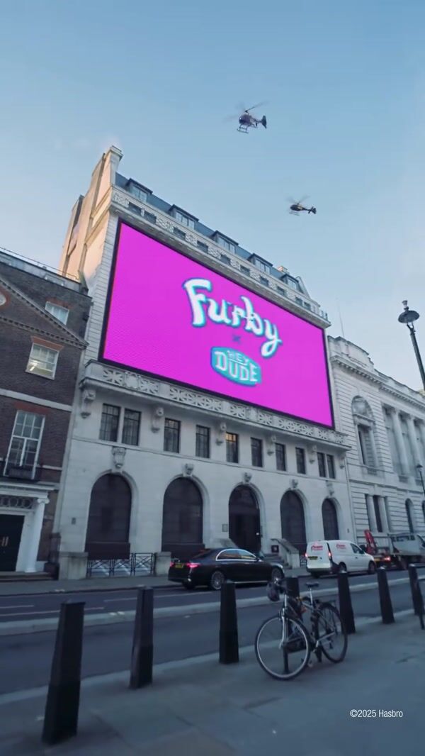 Hey Dude x Furby Billboard on Building Facade