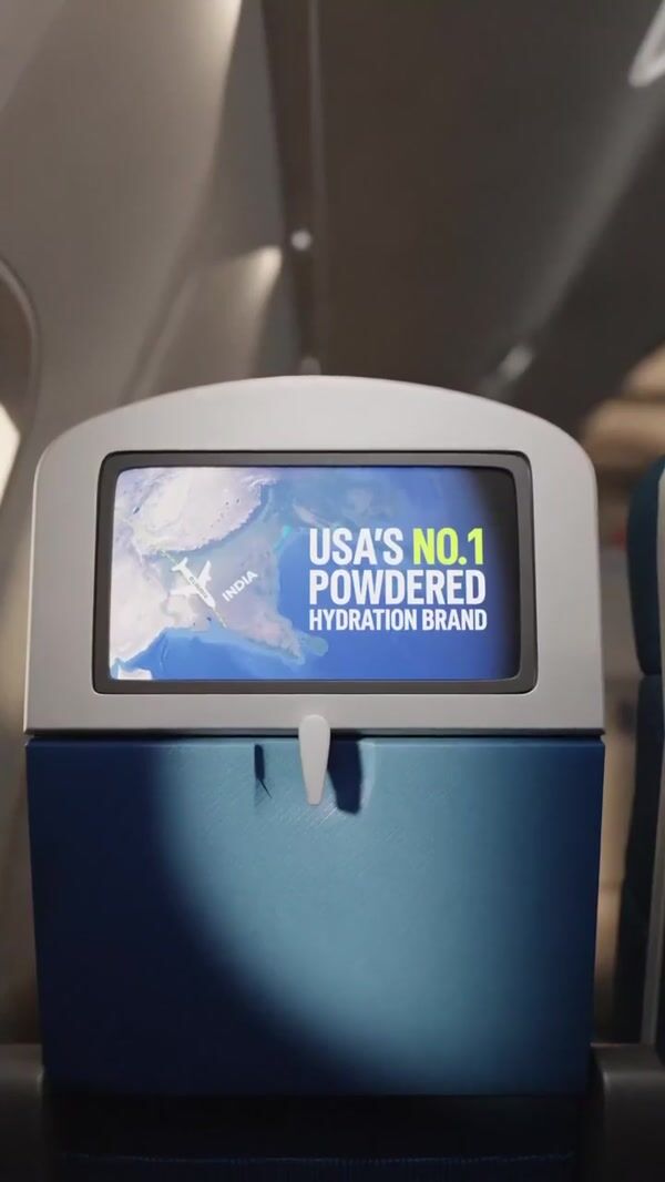 Liquid I.V. Hydration Packets Outside Plane Window