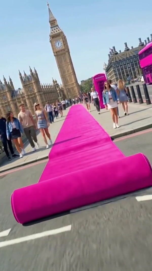 Garage Pink Carpet Rolls Across London