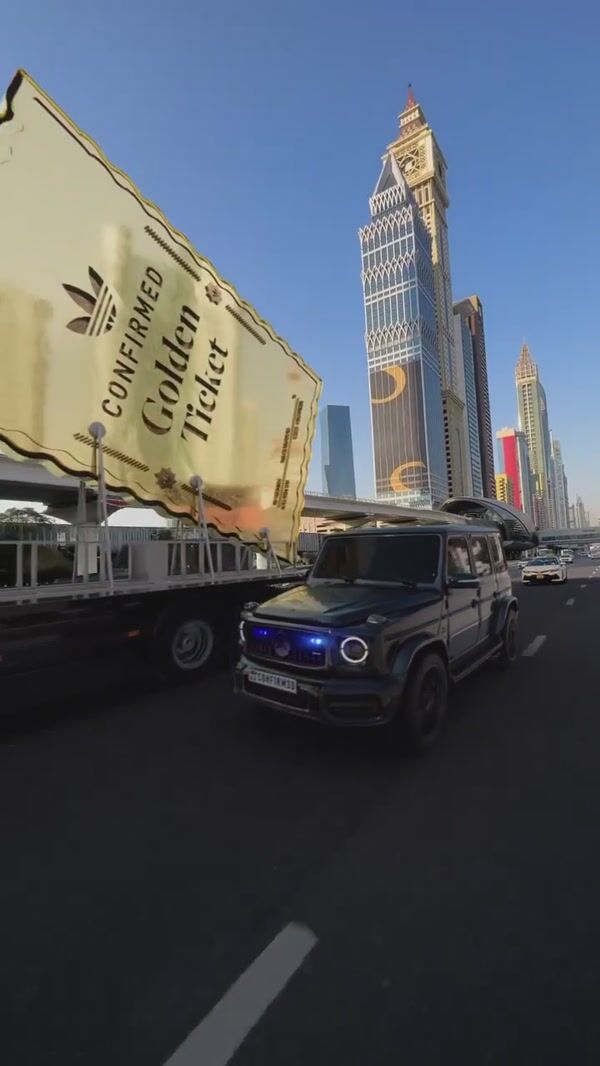 Adidas Golden Ticket Arrival by Truck in Dubai