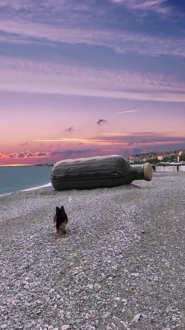 Mercedes-AMG Giant Treasure Bottle on the Beach