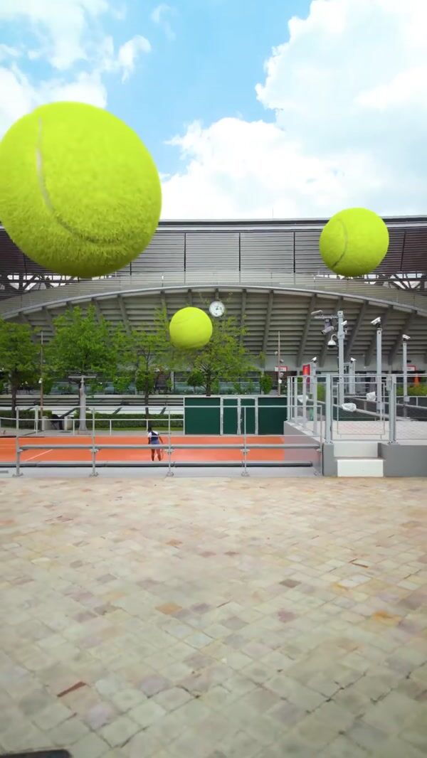 Renault Giant Floating Tennis Balls at Stade Roland Garros