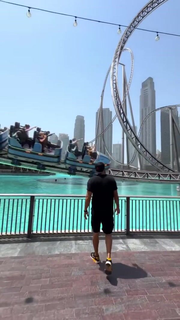 Lenovo Roller Coaster Park Above Canal in Dubai