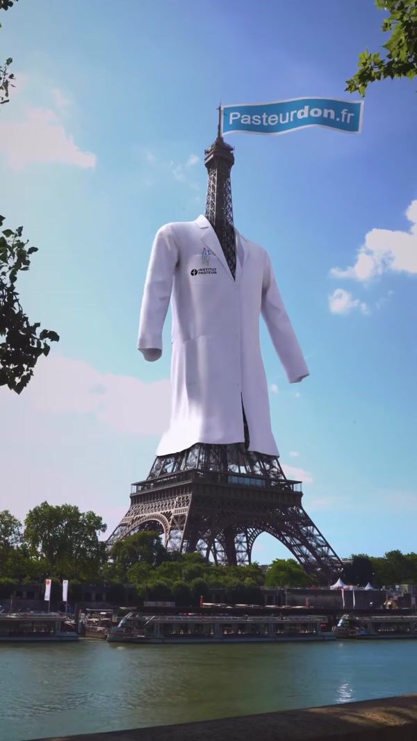 Institut Pasteur Eiffel Tower Wears Lab Coat
