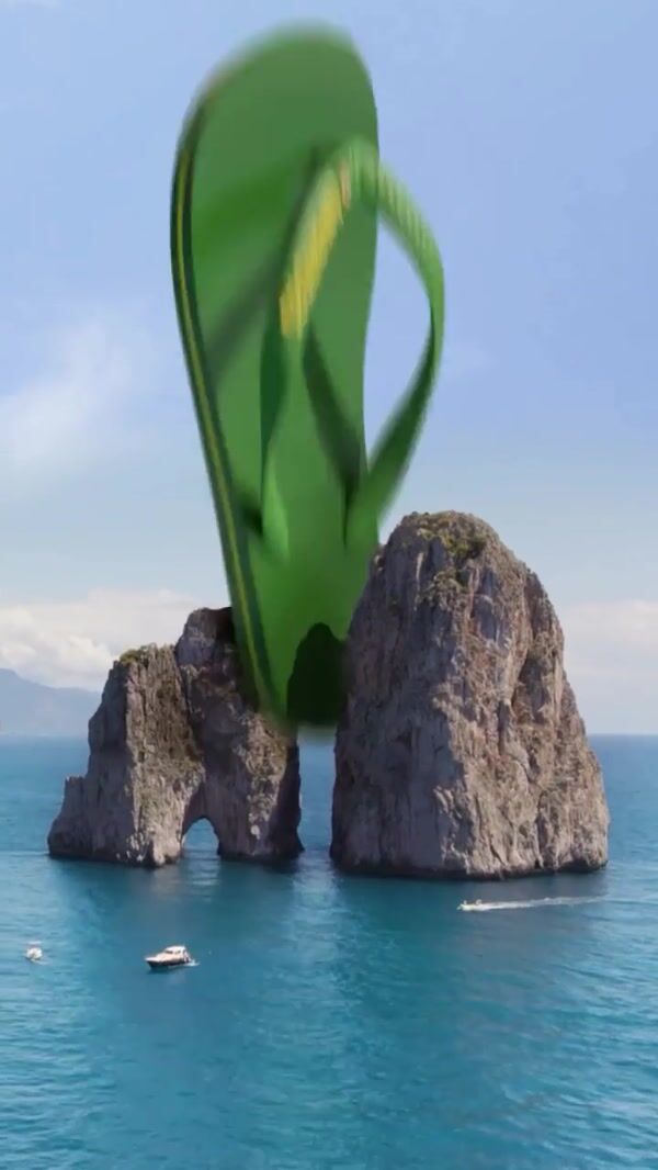 Foot Locker Flip Flop Lands on Rock Formation