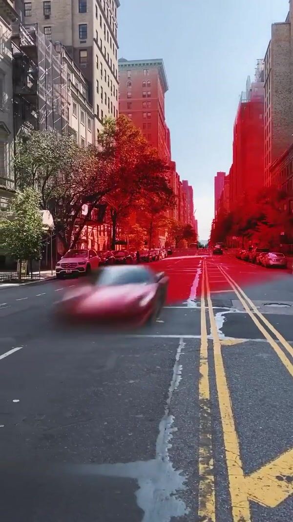 Ferrari Car Paints the City Red