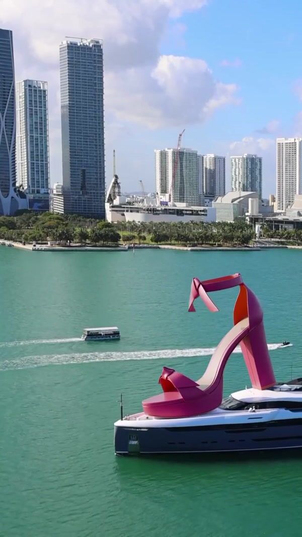 Alexandre Birman Pink Sandal Riding a Yacht