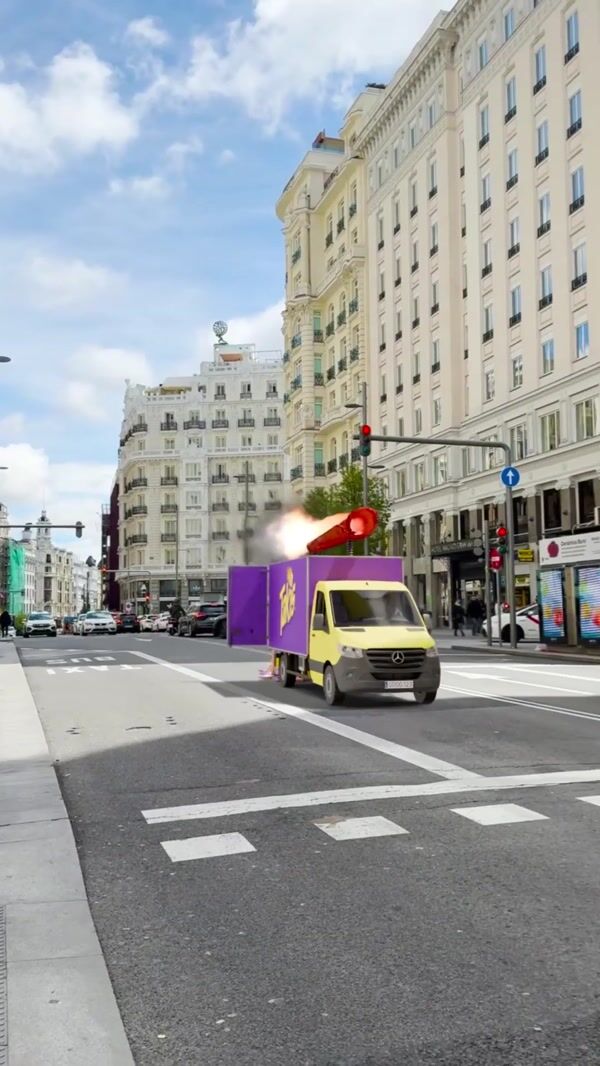 Takis Flaming Stick Chips on Delivery Truck