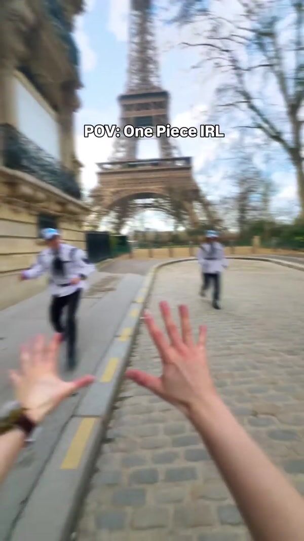 One Piece Elastic Arms Swing From Eiffel Tower