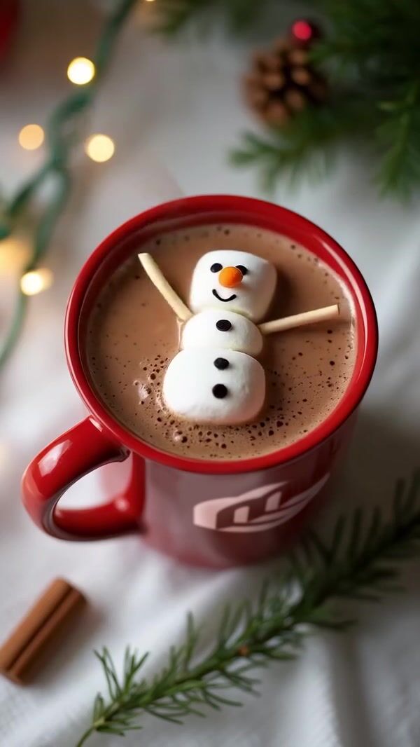 Moving Bits Marshmallow Snowman on Mug