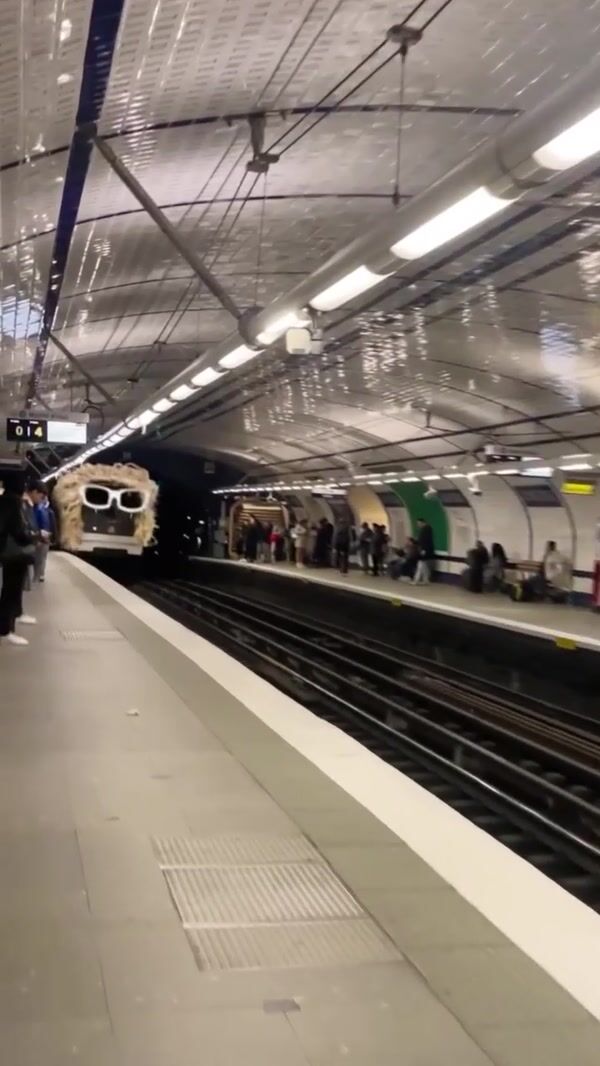 Michel Polnareff Subway Train with Curls and Glasses