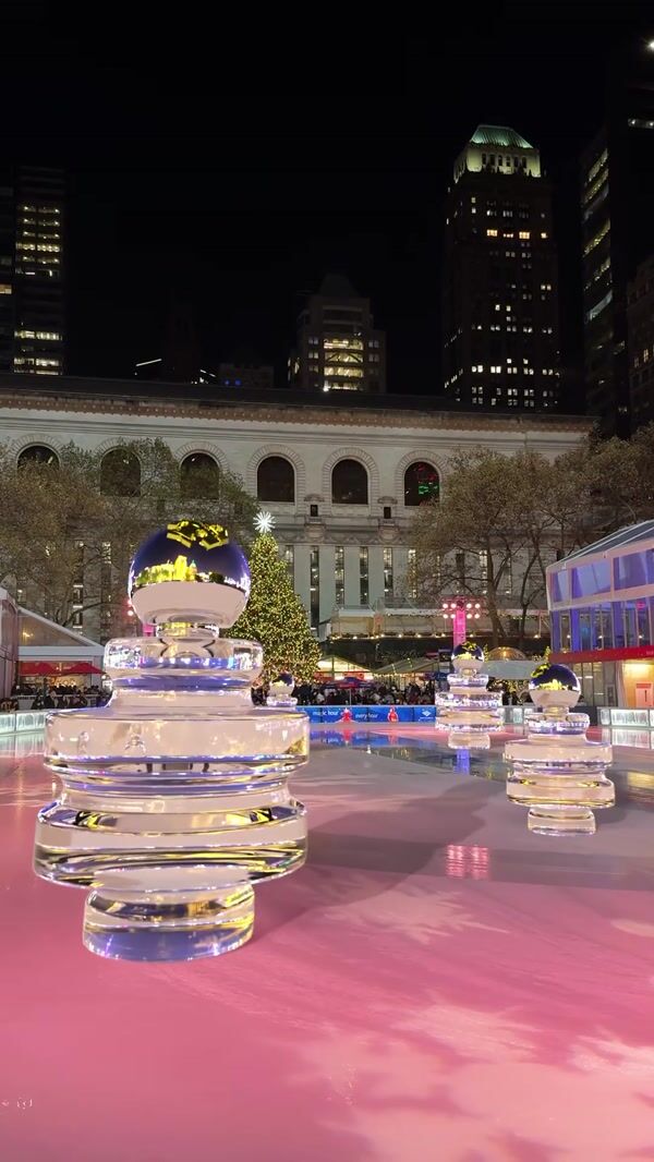 Tory Burch Perfume Bottles Ice Skating on Rink