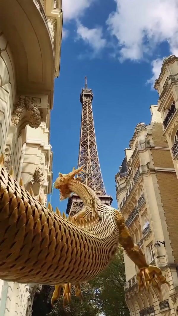 Hennessy Golden Dragons Soar Around the Eiffel Tower