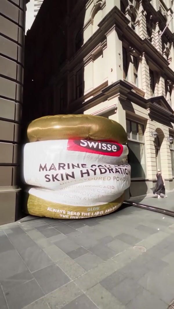 Swisse Beauty Giant Inflatable Jar Bursts